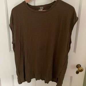Free People olive boxy tank